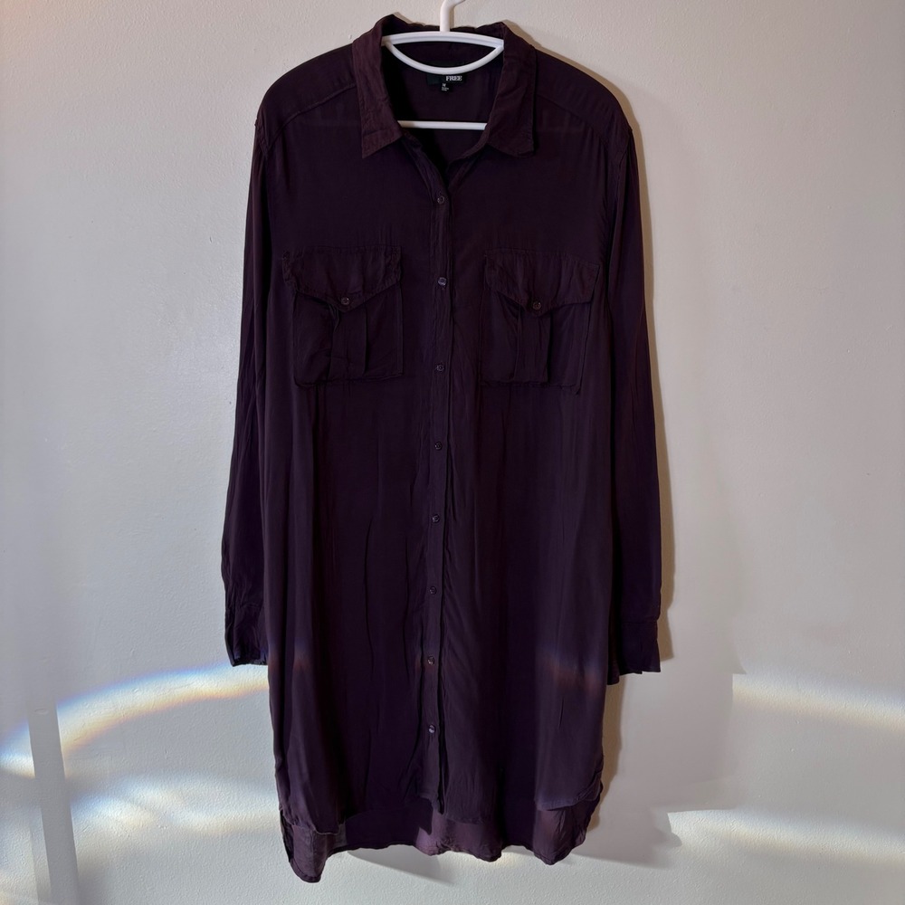 Aritzia Wilfred Free Veronika Shirt Dress in Purple Size Medium